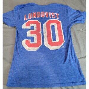 NHL New York Rangers Henrik Lundqvist #30 T-Shirt Men’s Small Blue CCM NHL